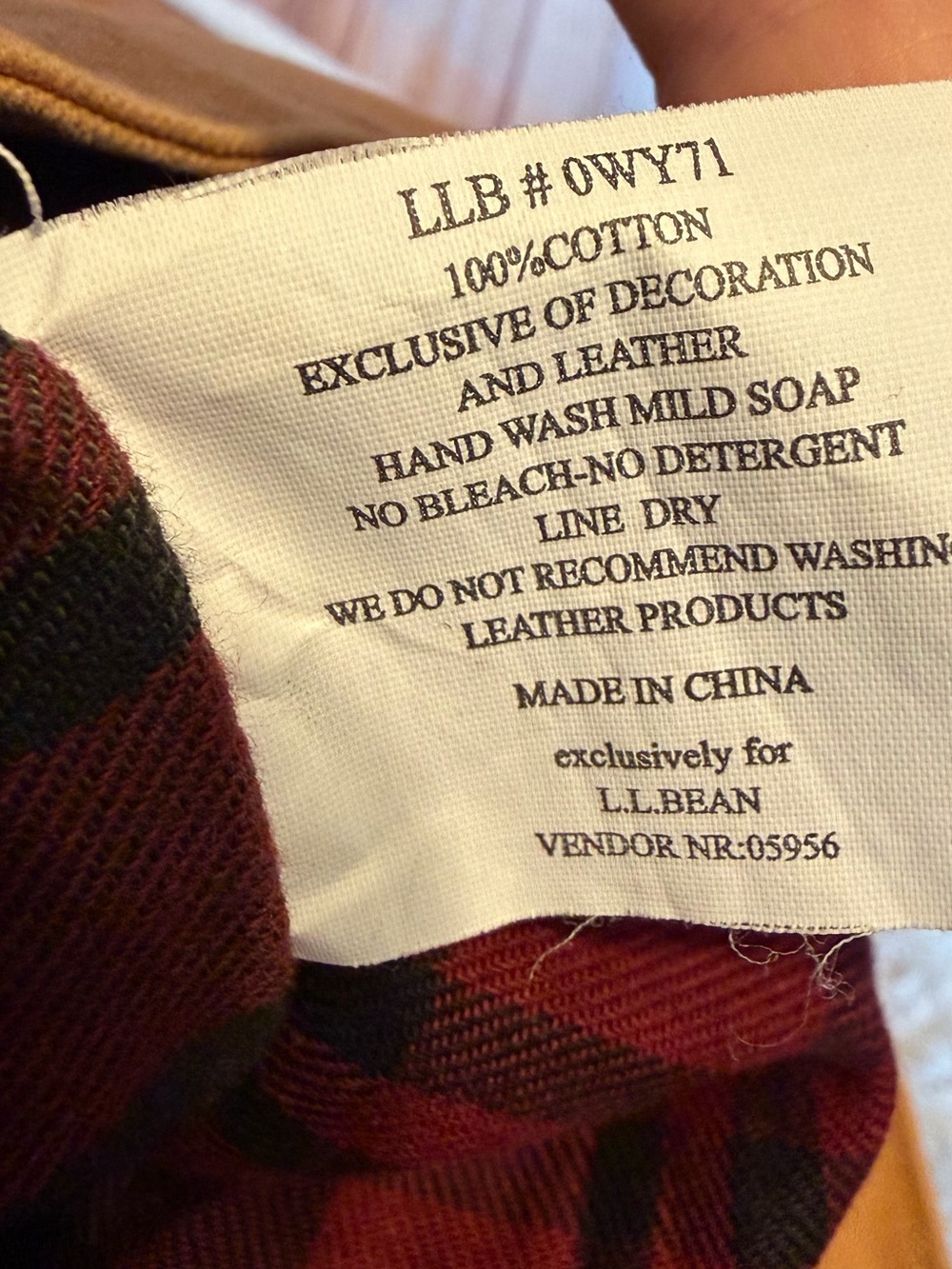 L.L.Bean vintage large canvas tote with leather handles - Picture 10 of 11
